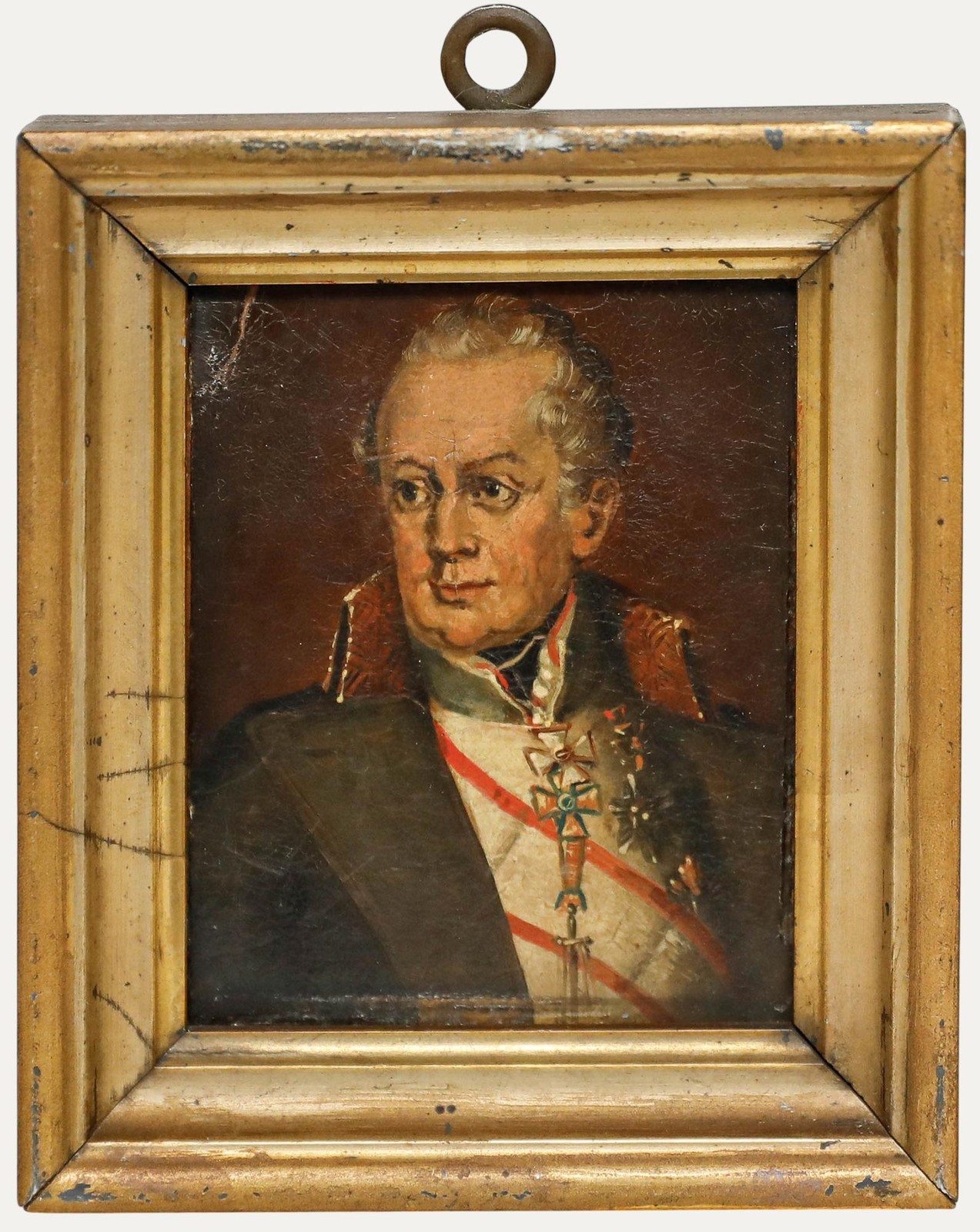 German School Miniature – 19th Century Oil, Joseph Radetzky von Radetz