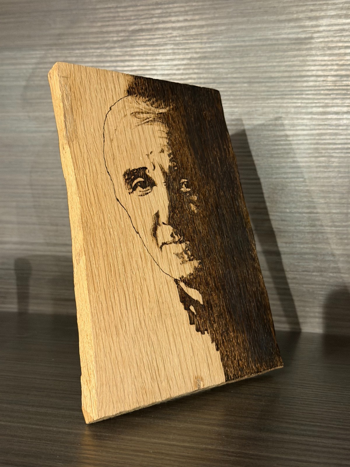 Charles Aznavour French-Armenian singer-songwriter wood burned picture Pyrograph