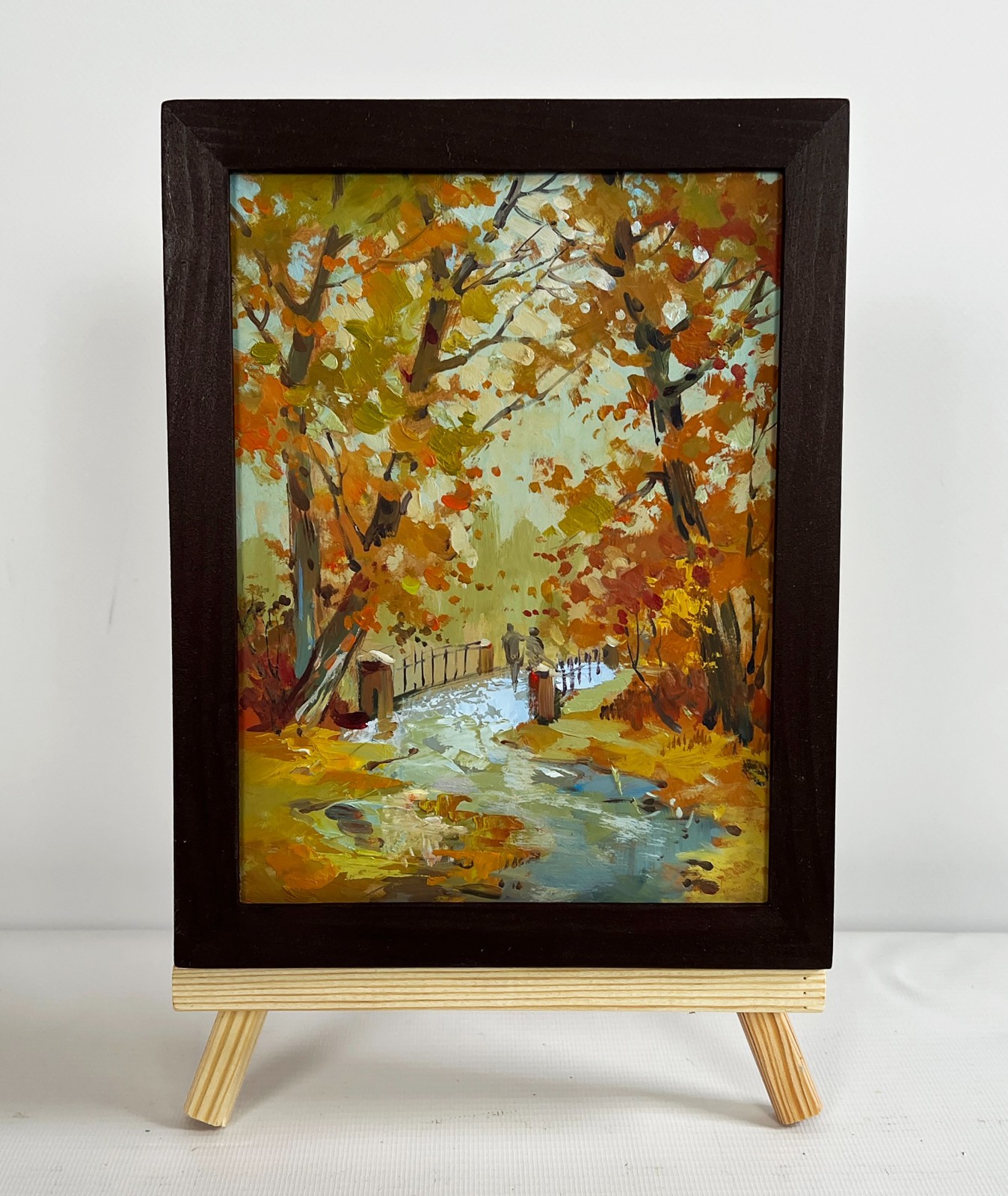 Oil Painting Fallen Leaves In Autumn Park Y. Suprunchuk Landscape Art nAAA4319