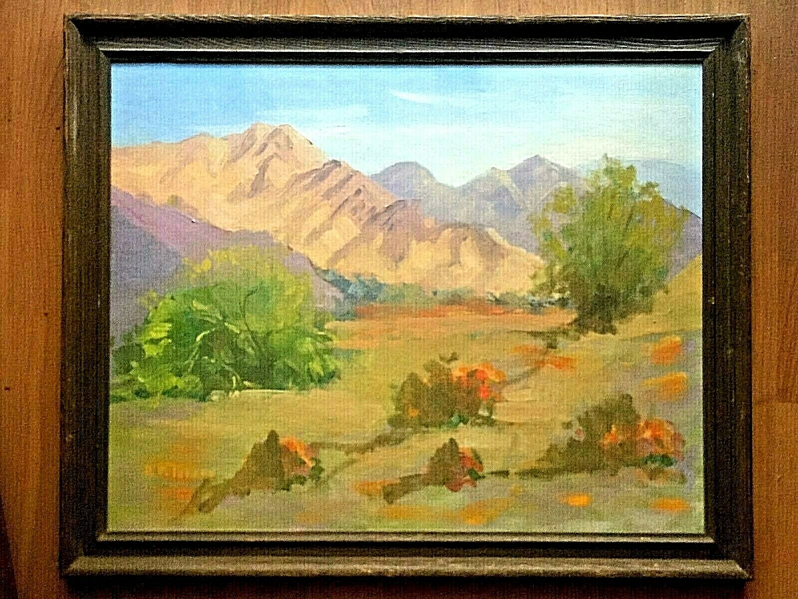 BEAUTIFUL VINTAGE OIL ON CANVAS LANDSCAPE BY CALIFORNIAN ARTIST SIGNED FRAMED