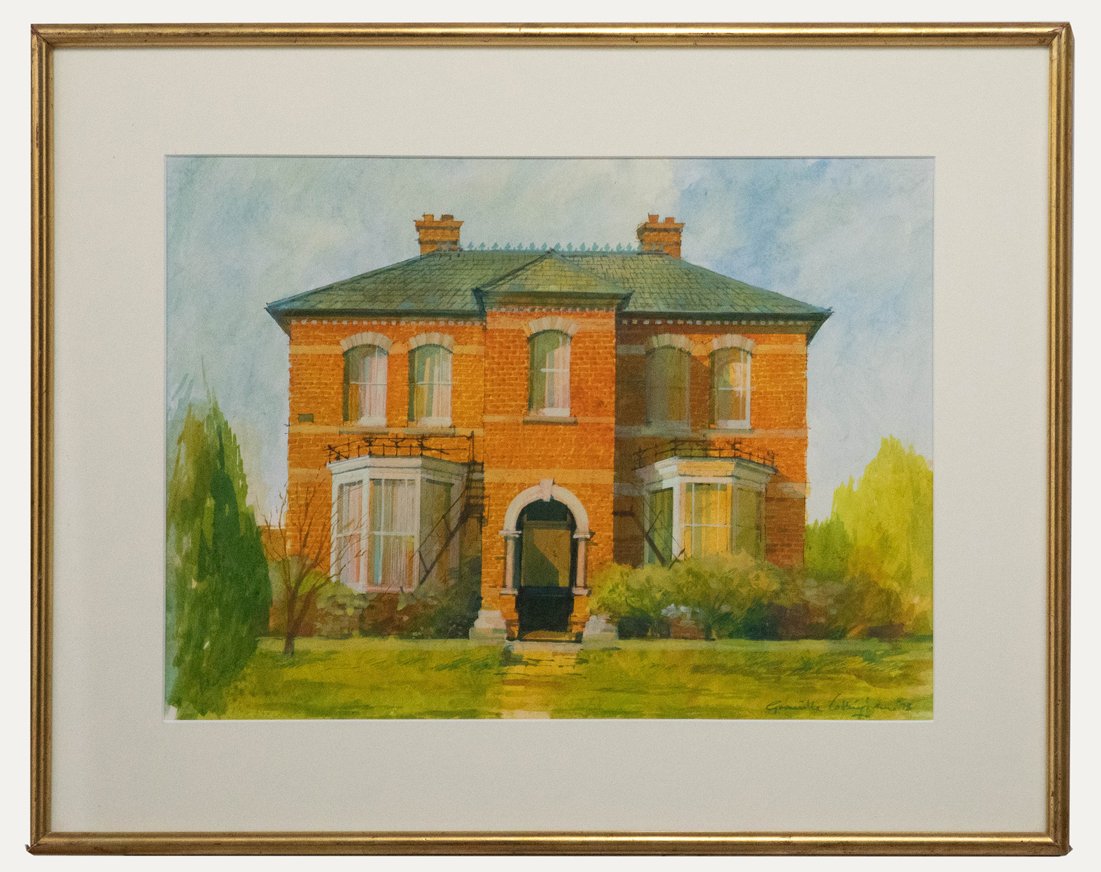 Grenville Cottingham RSMA RBA (1943-2007) – Watercolour, The Red Brick House