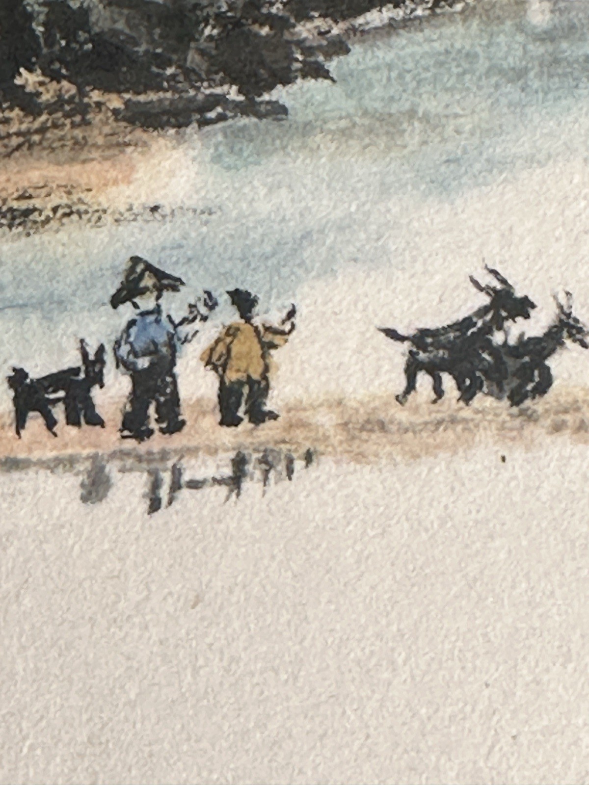 Chinese Landscape – Ink & Wash Watercolor Painting On Rice Paper Signed 13 X 18