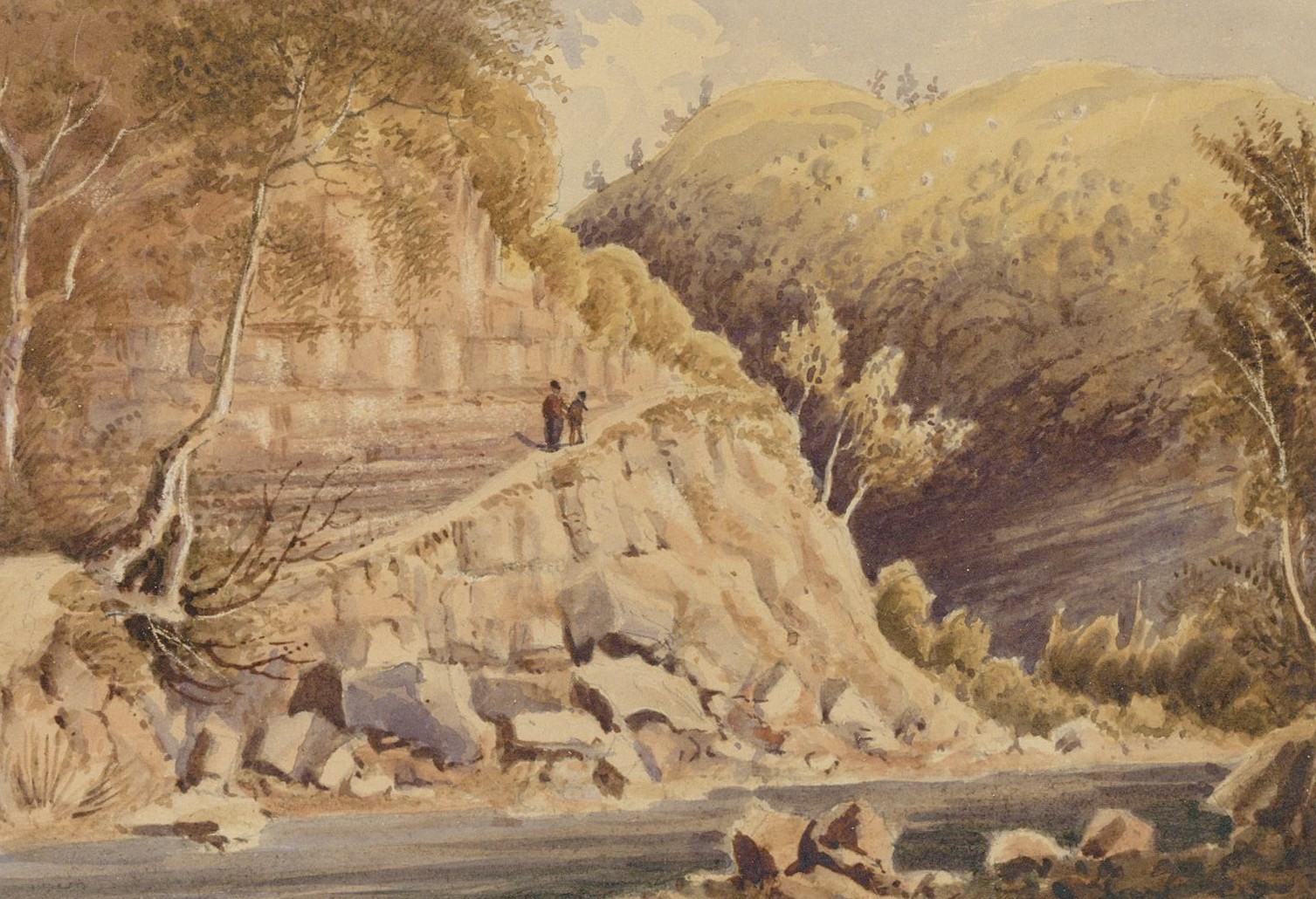 Framed 19th Century Watercolour – On the Ascent
