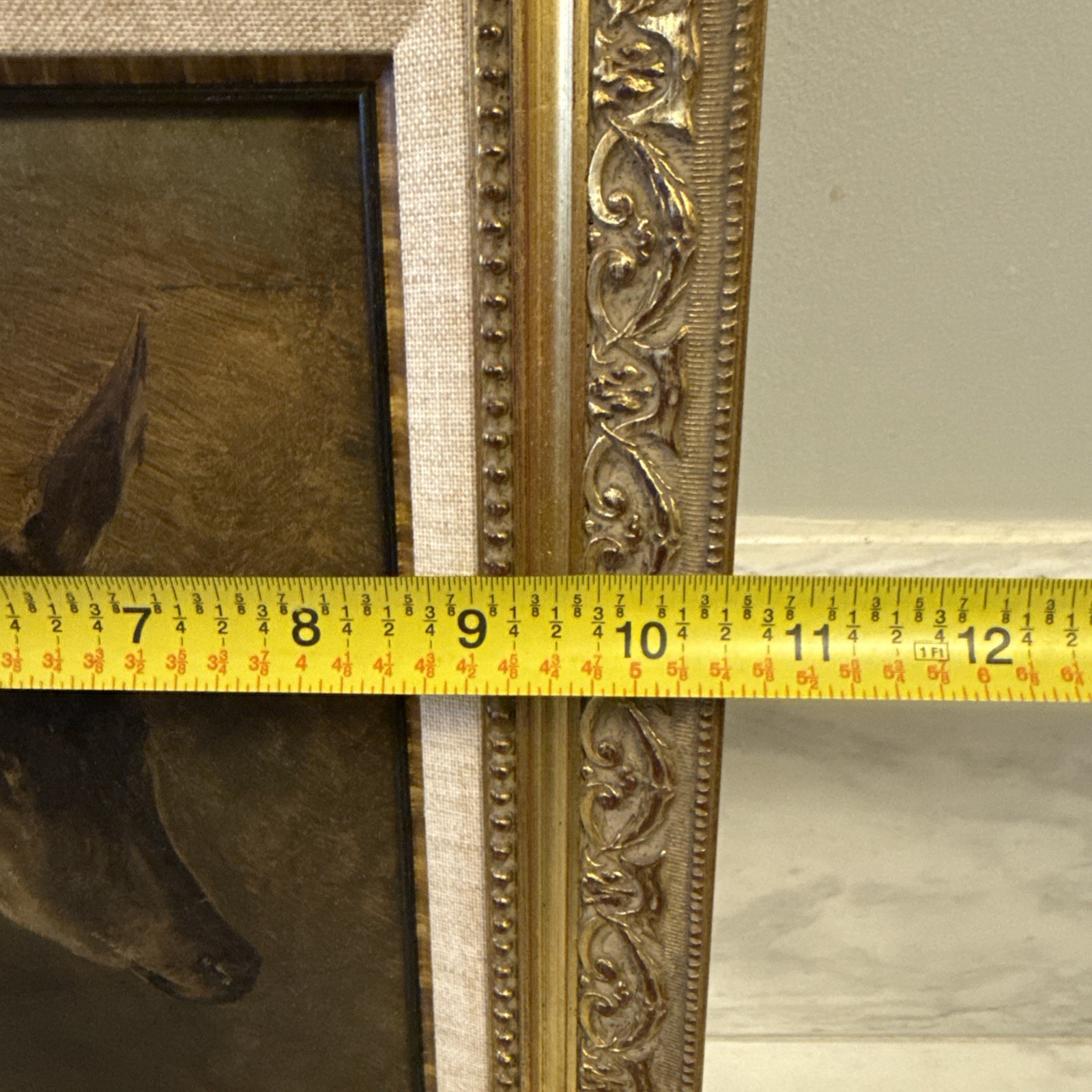 Small Antique Oil Painting Deer Circa 1900 Austria Unsigned Fine Quality 14”