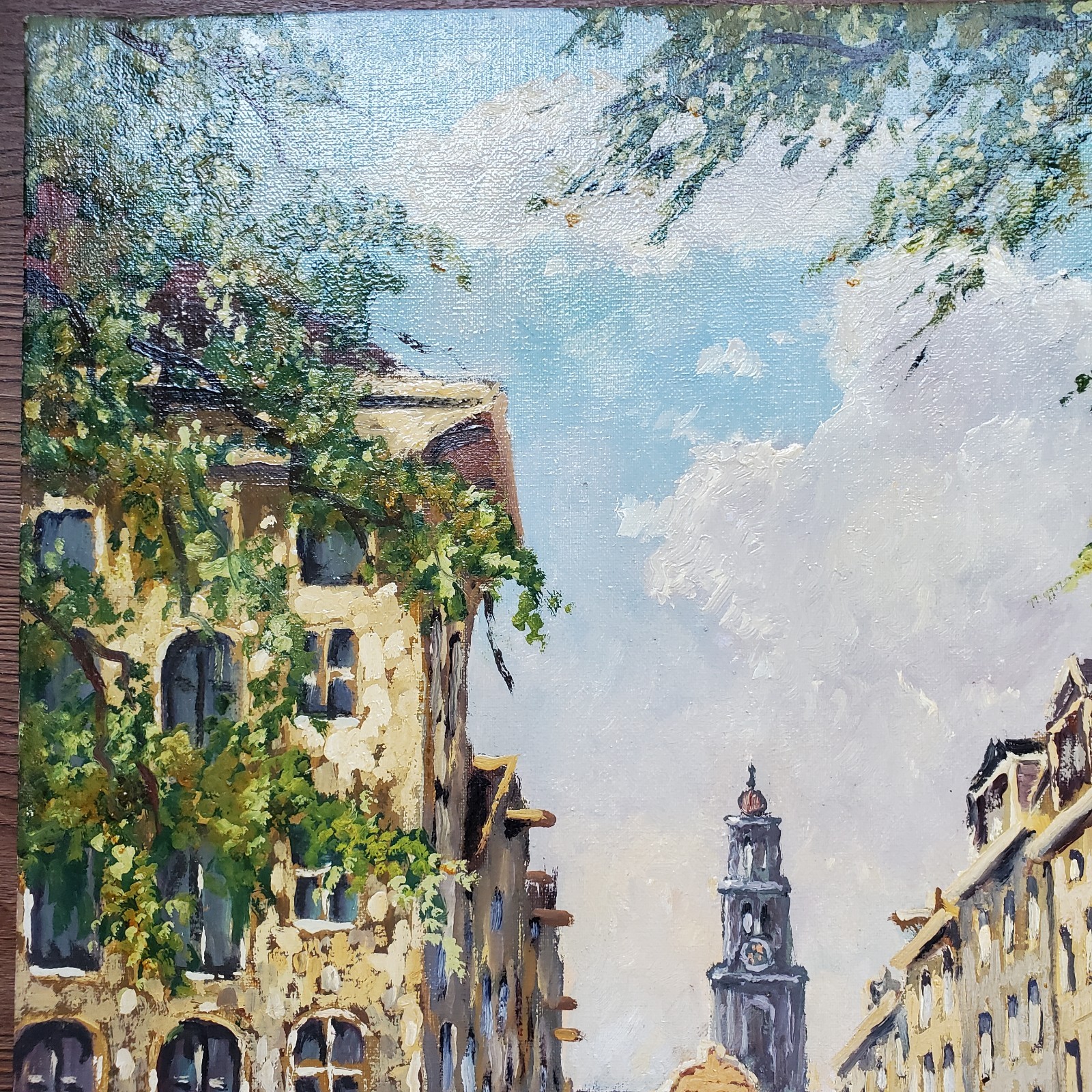 MCM JAN VAN BEEK Original Amsterdam Netherlands Canal Oil Painting Signed