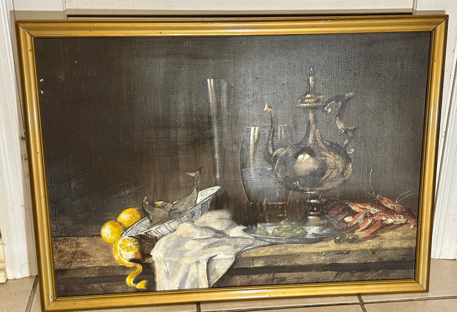 1980s Framed Still Life Oil Painting Famous Russian/French Artist Roman Zaslonov