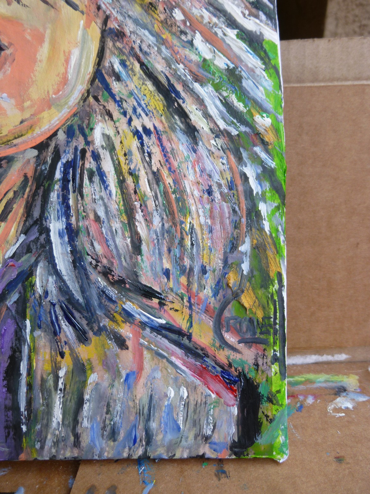 LEAD SINGER OF BLONDIE original 8×10 deborah card panel oil painting by Crowell
