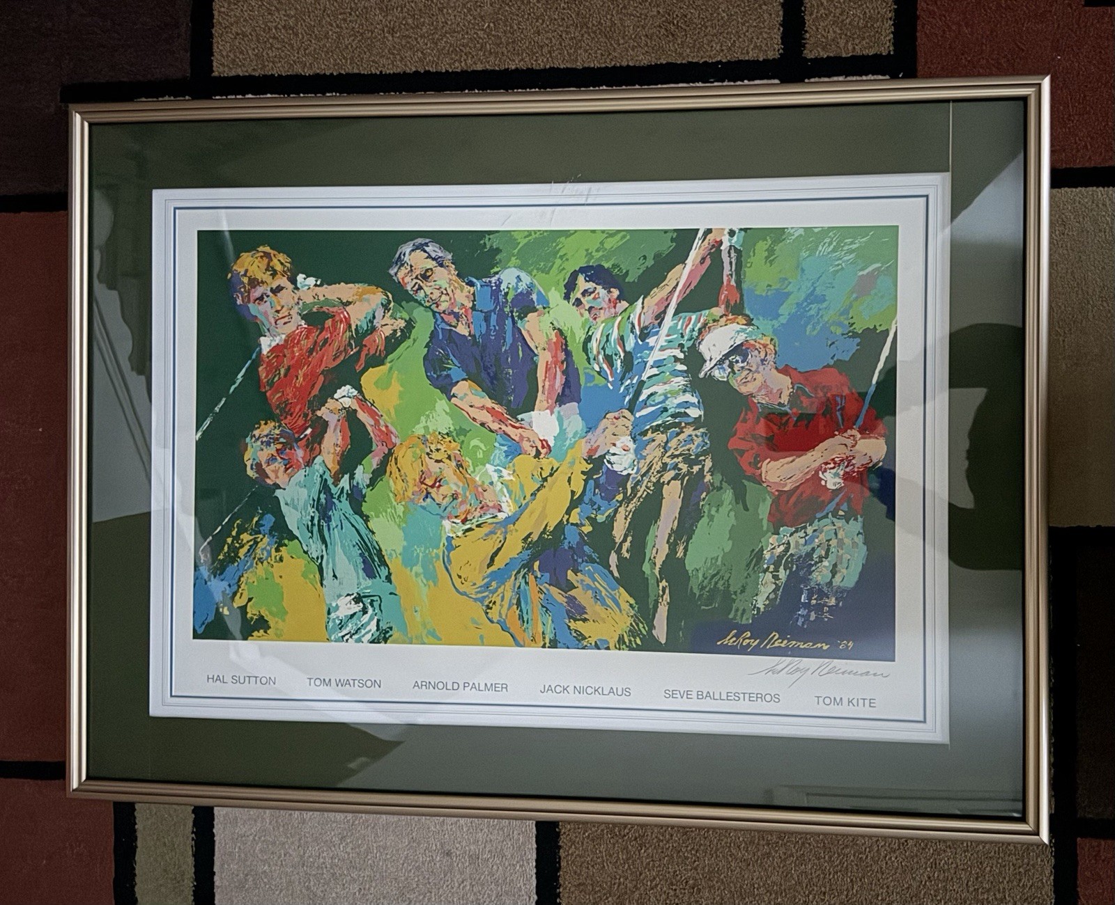 LeRoy Neiman Signed Golf Winners Serigraph Framed Limited Edition Artwork