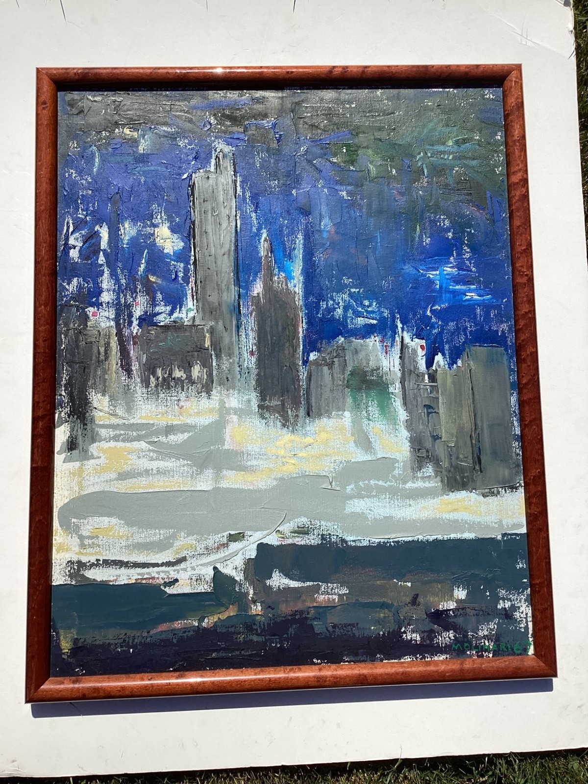Guido Molinari Large Oil/Canvas NYC Signed Cityscape 1967