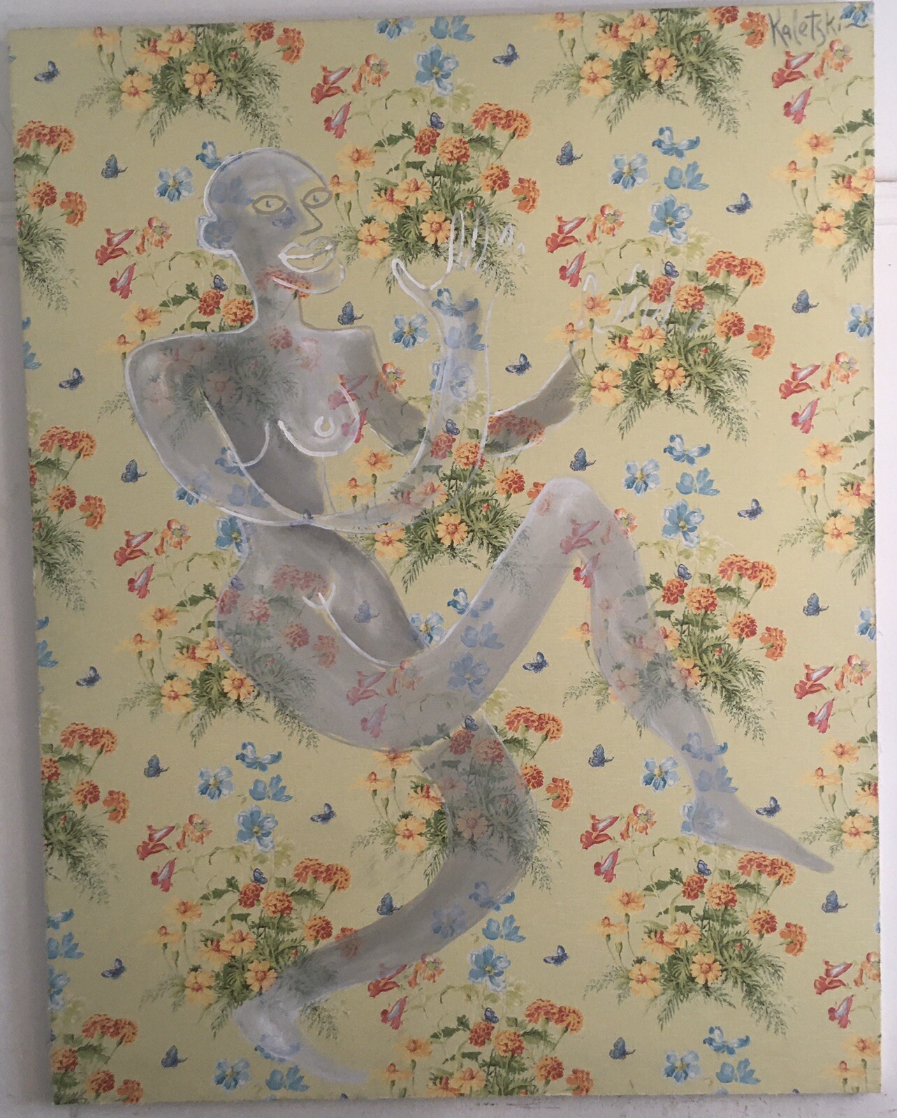 Alexander Kaletski 1998 Signed “Summer Dance” Wallpaper Heroes 50” W x 64” L