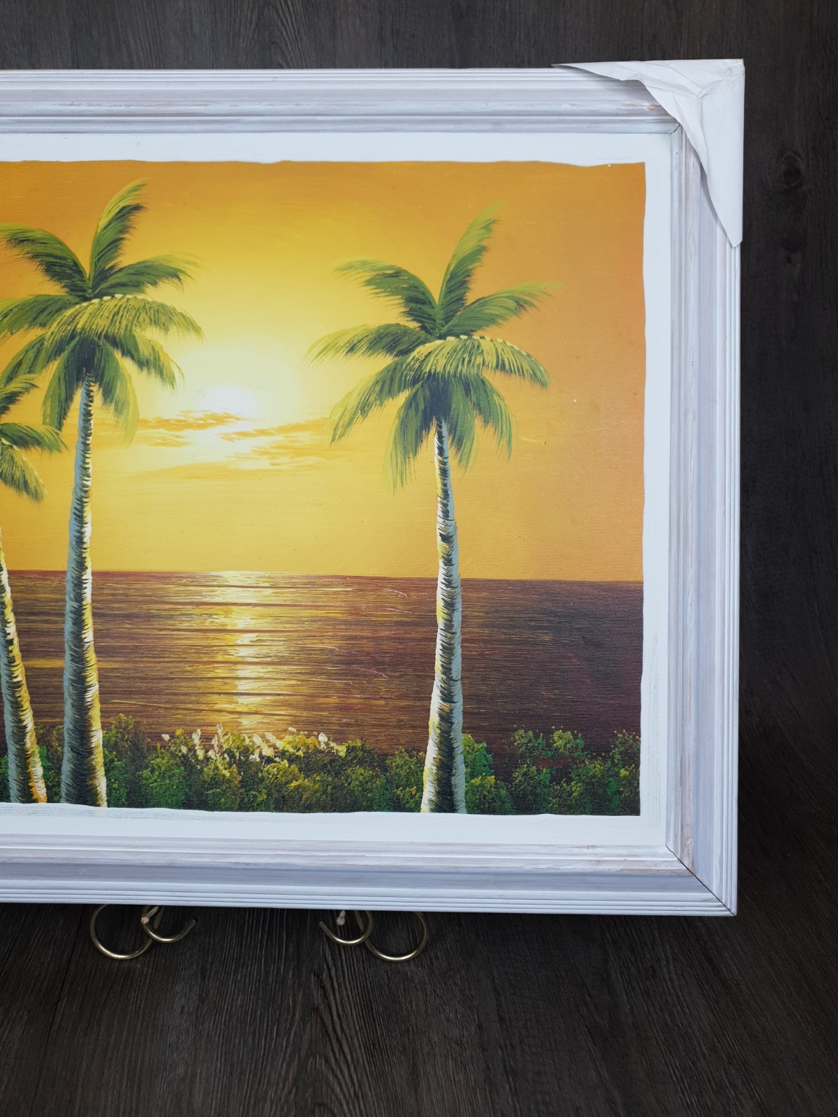 Key West Tropical Palm Tree Beach Original TOCCI Oil Painting 25×21 Art Ocean FL