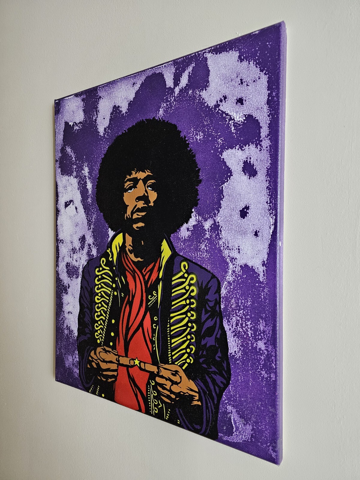 Original Signed Jacob Gardner Painting – Jimi Hendrix 20×16 Modern Street Art