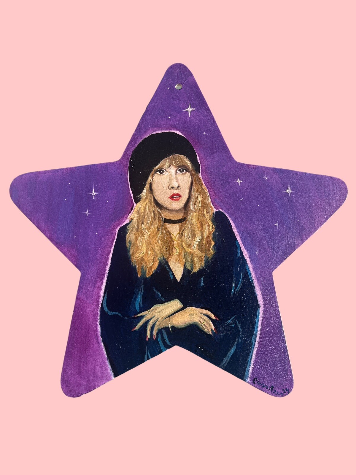 Stevie Nicks Oil Painting Original One Of A Kind Star Fleetwood Mac Rare Signed