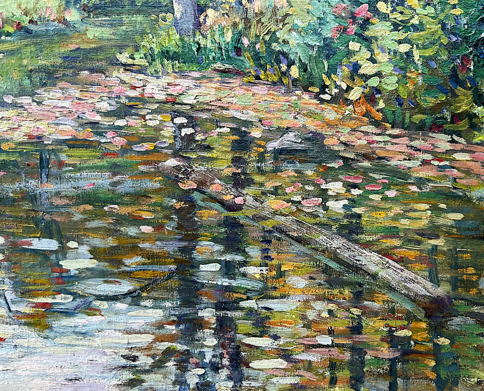 1930’s Impressionist Summer Pool Clarence W. Snyder 1873-1948, listed PA artist
