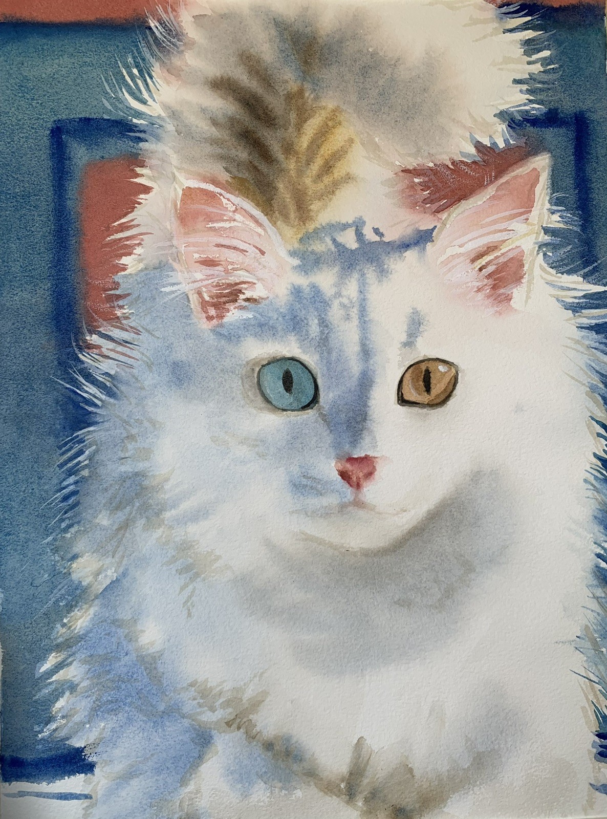 Custom pet portrait commission original watercolor painting sympathy gift art