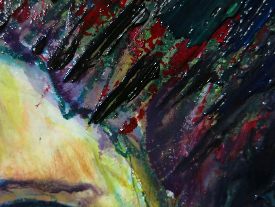 ABSTRACT IMPASTO EXPRESSIONISM POP ORIGINAL█OIL PAINTING ART█SIGNED PORTRAIT NR