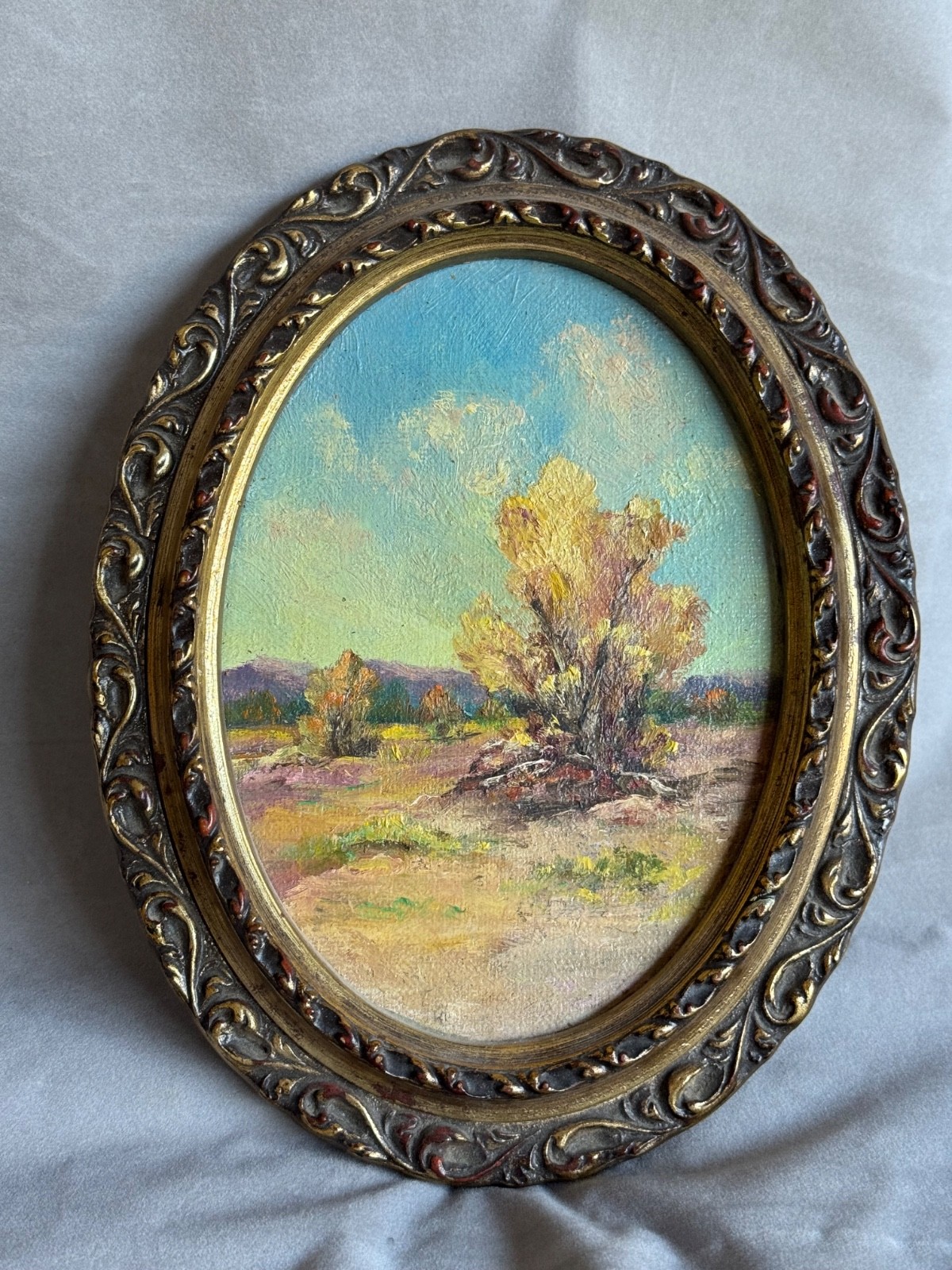 California Desert Landscape Painting Signed