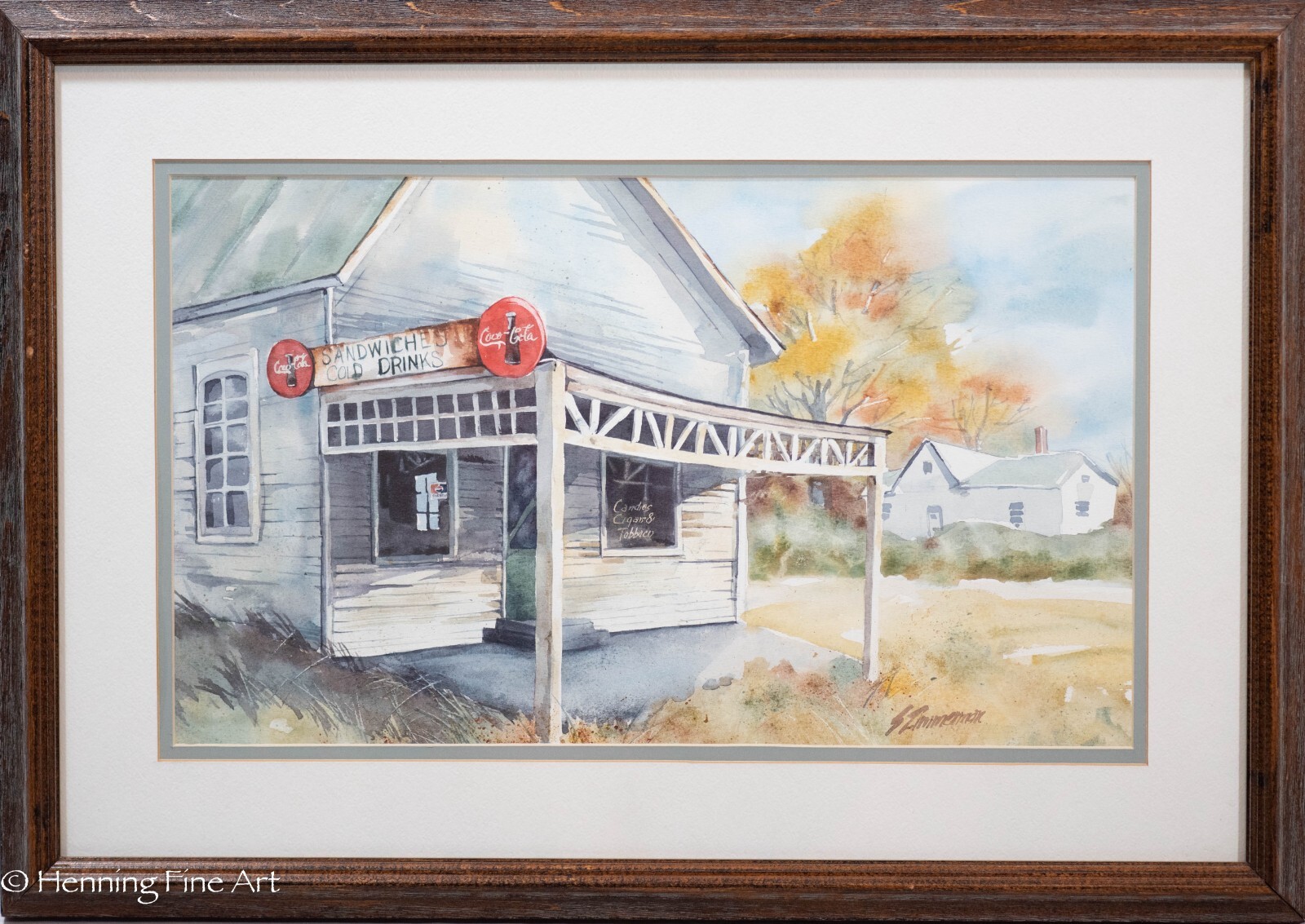 Beautiful Watercolor Painting by Sharon Zimmerman of Old General Store Coca Cola