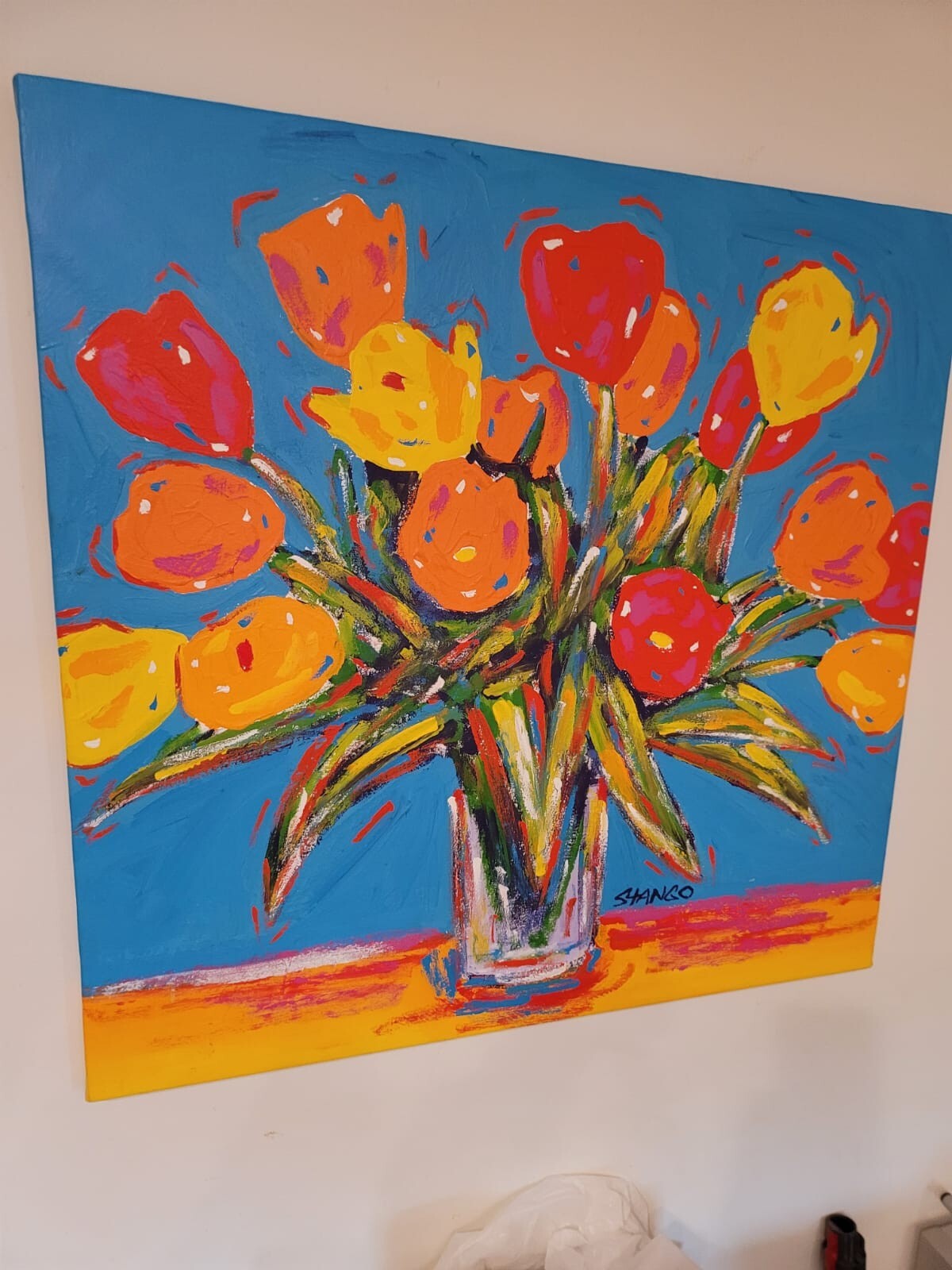 Classic Tulip Flowers | John Stango artwork | Painting on canvas