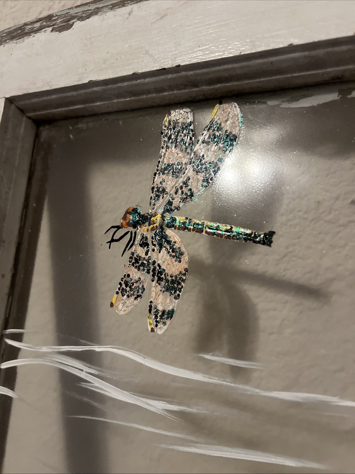 🎉Hand painted Fish on a window pane🎉. 18 x32
