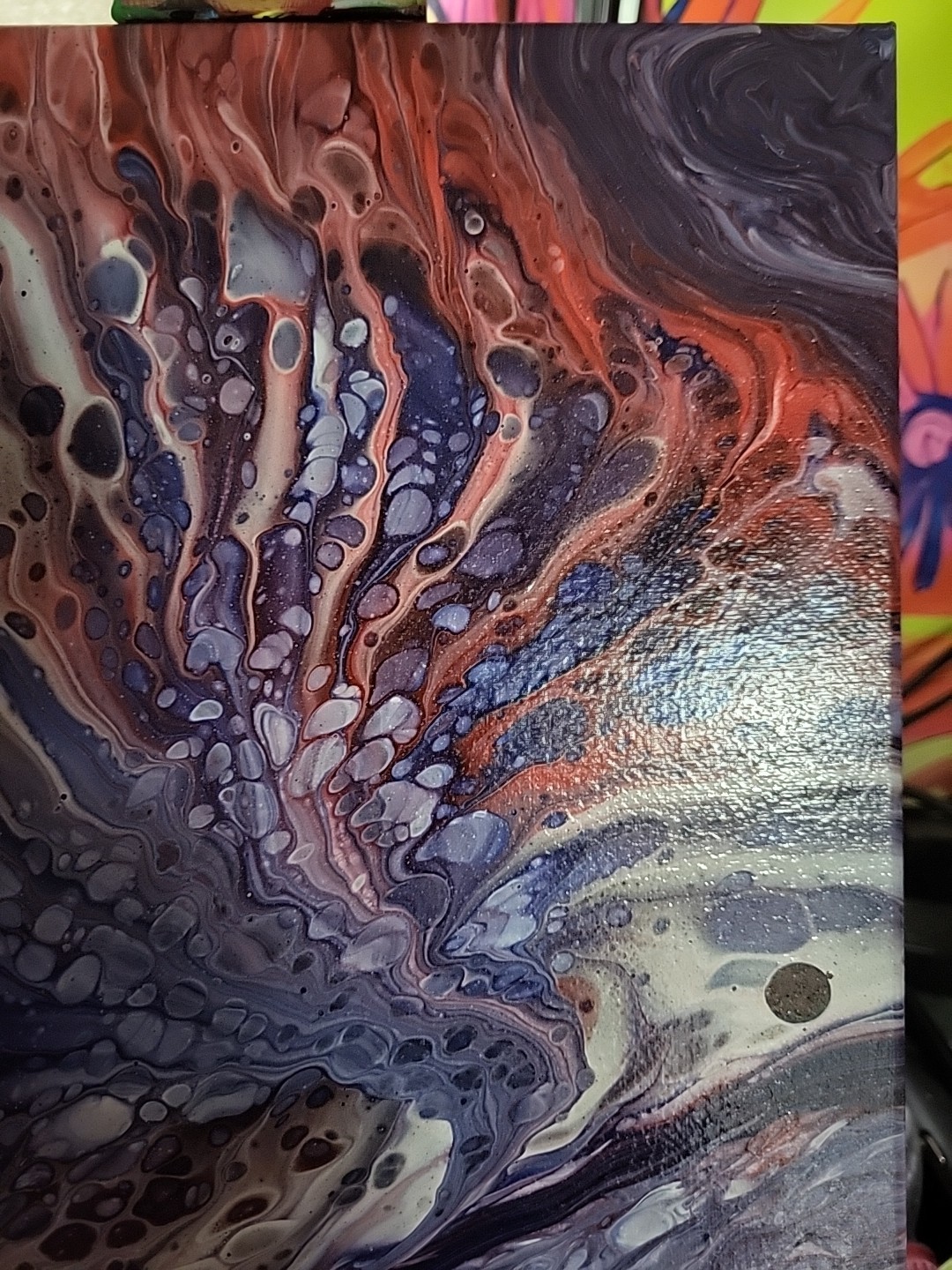 Expressionism Original Modern Abstract Acrylic Pour Painting Canvas 12×16