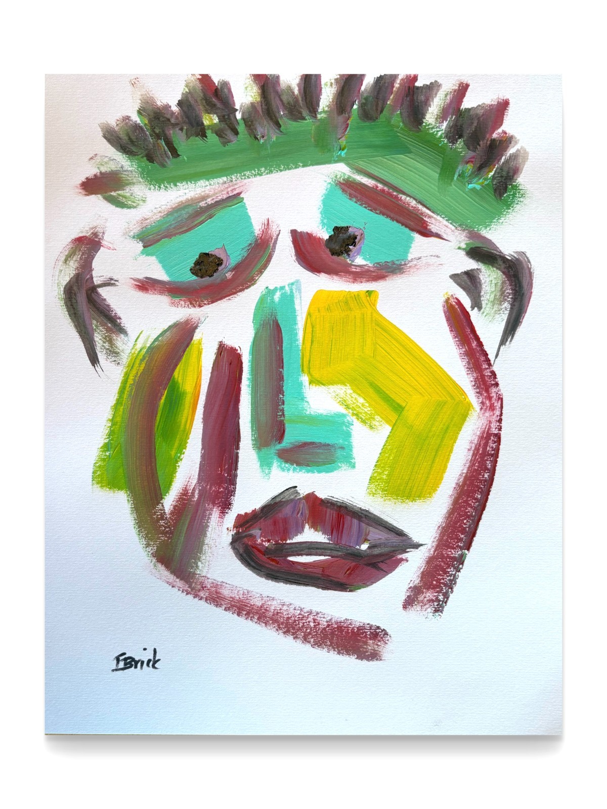 Original Abstract Painting on Paper 9×12 Expressionist Art Color Study