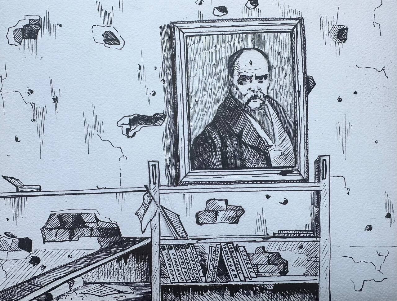 Picture of a Ukrainian artist ,»Father sees everything…», the war in Ukraine