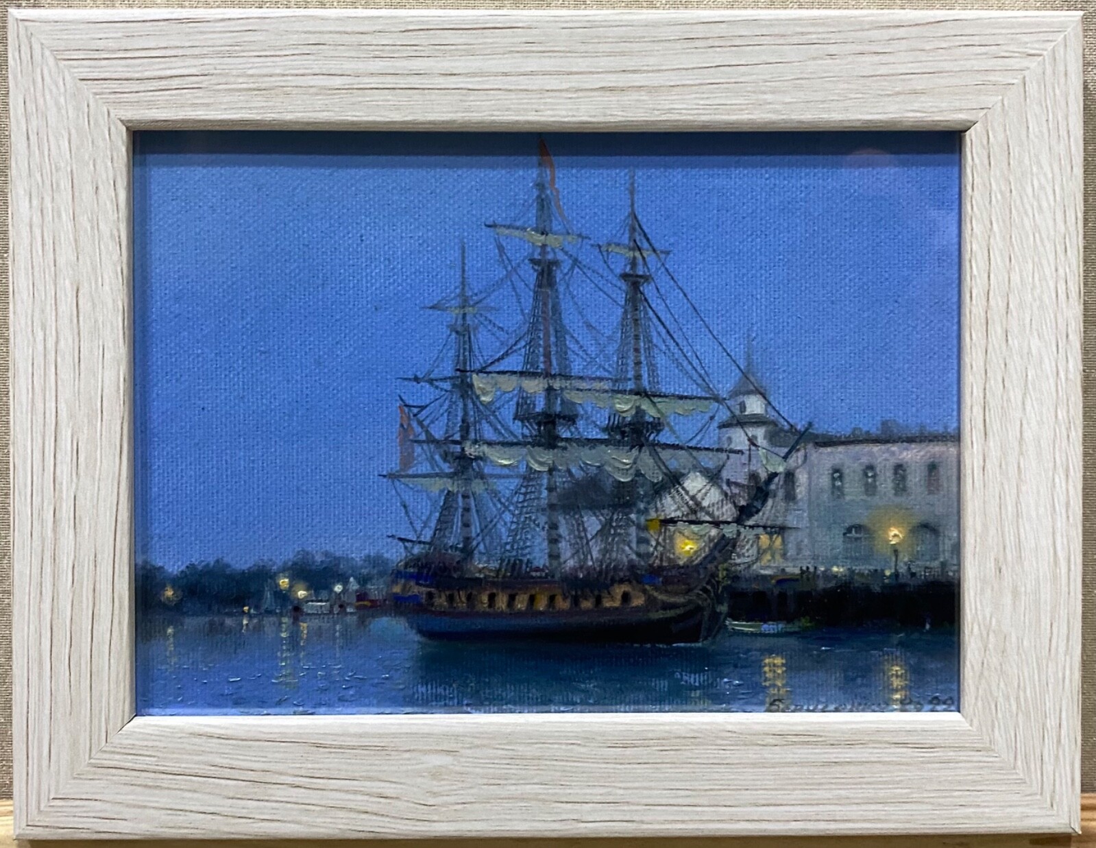Original oil painting (framed) «Evening Lights» Borisenko