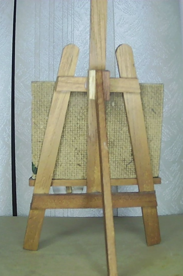 Miniature Painting 3.75×2.75″ on Mini Easel 7.5″ Tall Art Decor