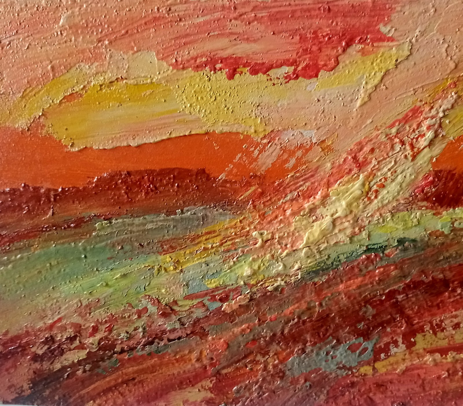 Abstract Impasto Painting Original Art Impression Oil Painting 7.6 x 11.8 in