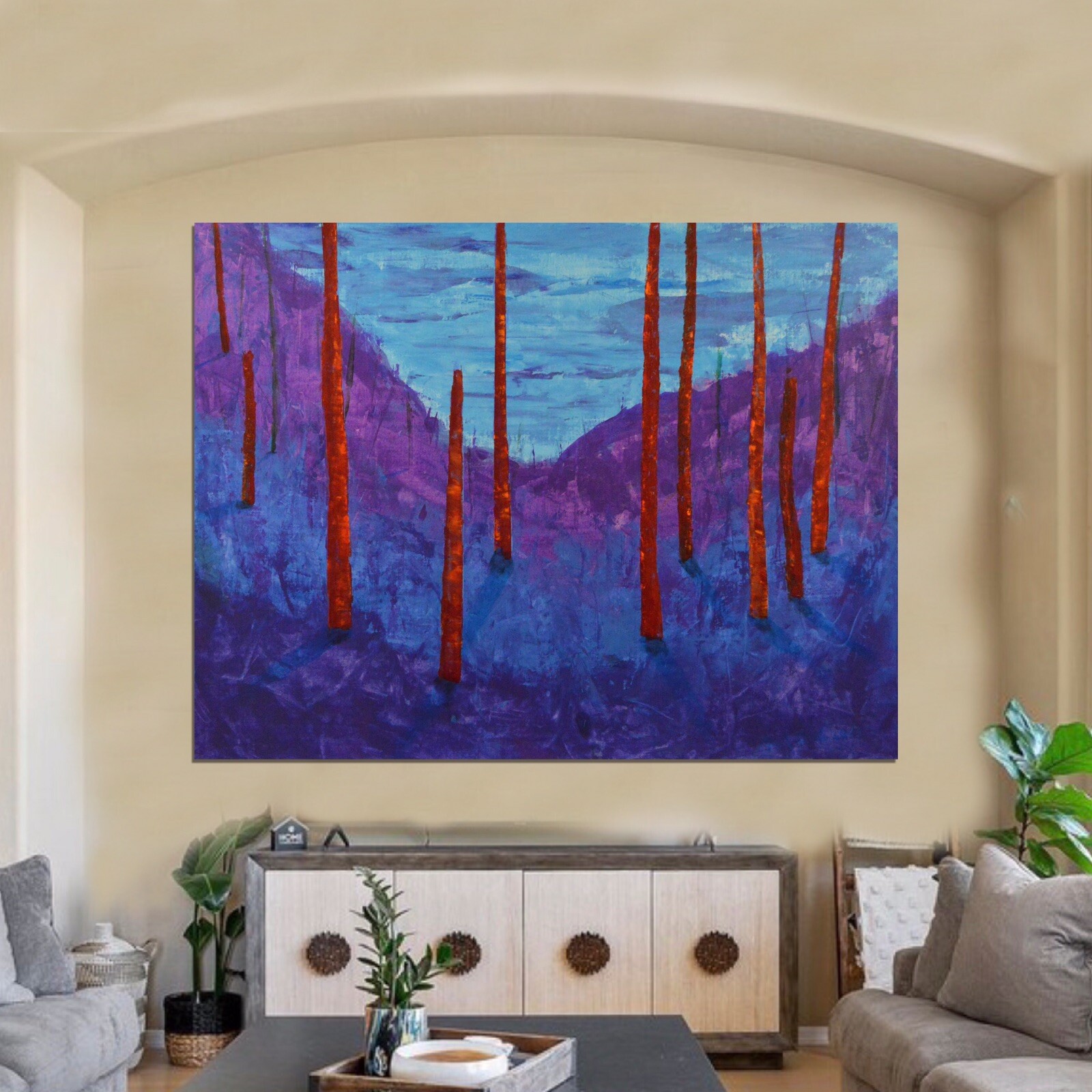 Mark Little original￼ canvas￼￼￼ Painting 81” X 62” XL (6ft. 9in)Abstract Landsca