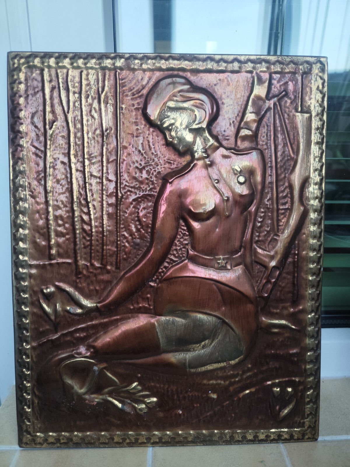 Vintage USSR Copper embossing painting