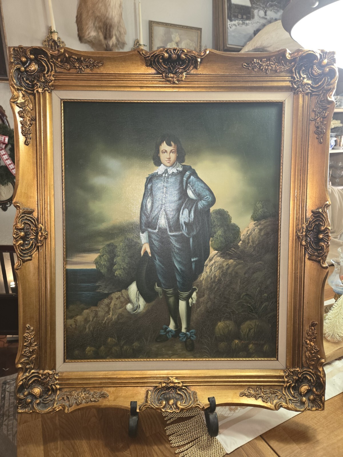 Thomas Gainsborough, Roy Duncan, «The Blue Boy» Oil Painting Gold Canvas 30’x27