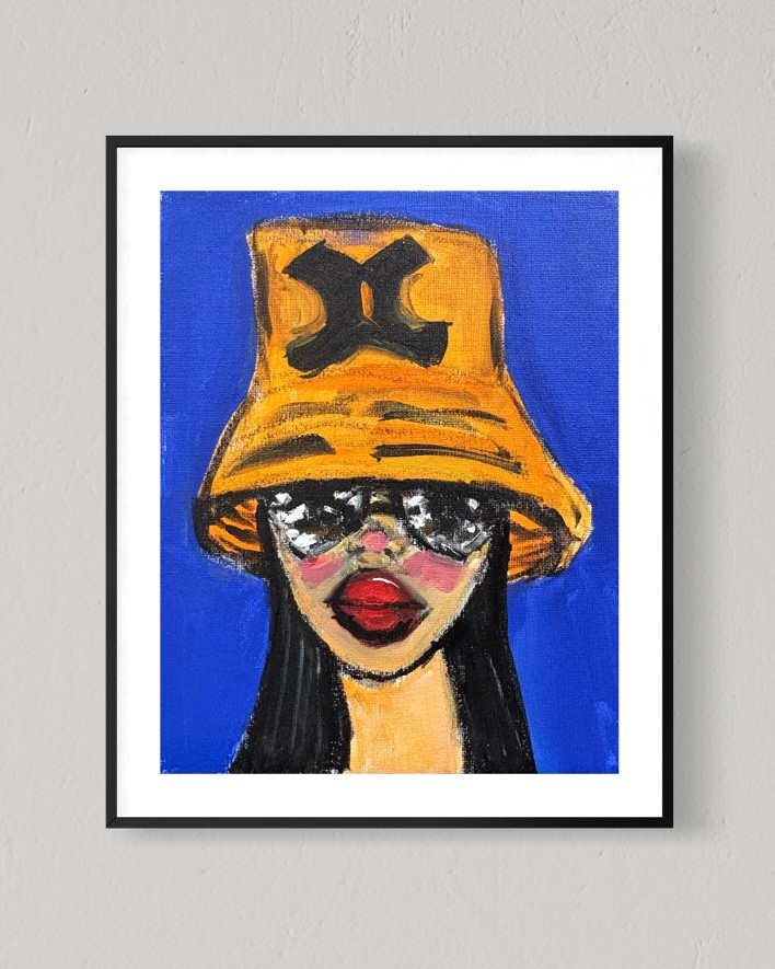 ORIGINAL Art New Yorker Lady 8×10 Canvas Abstract Fashion Art