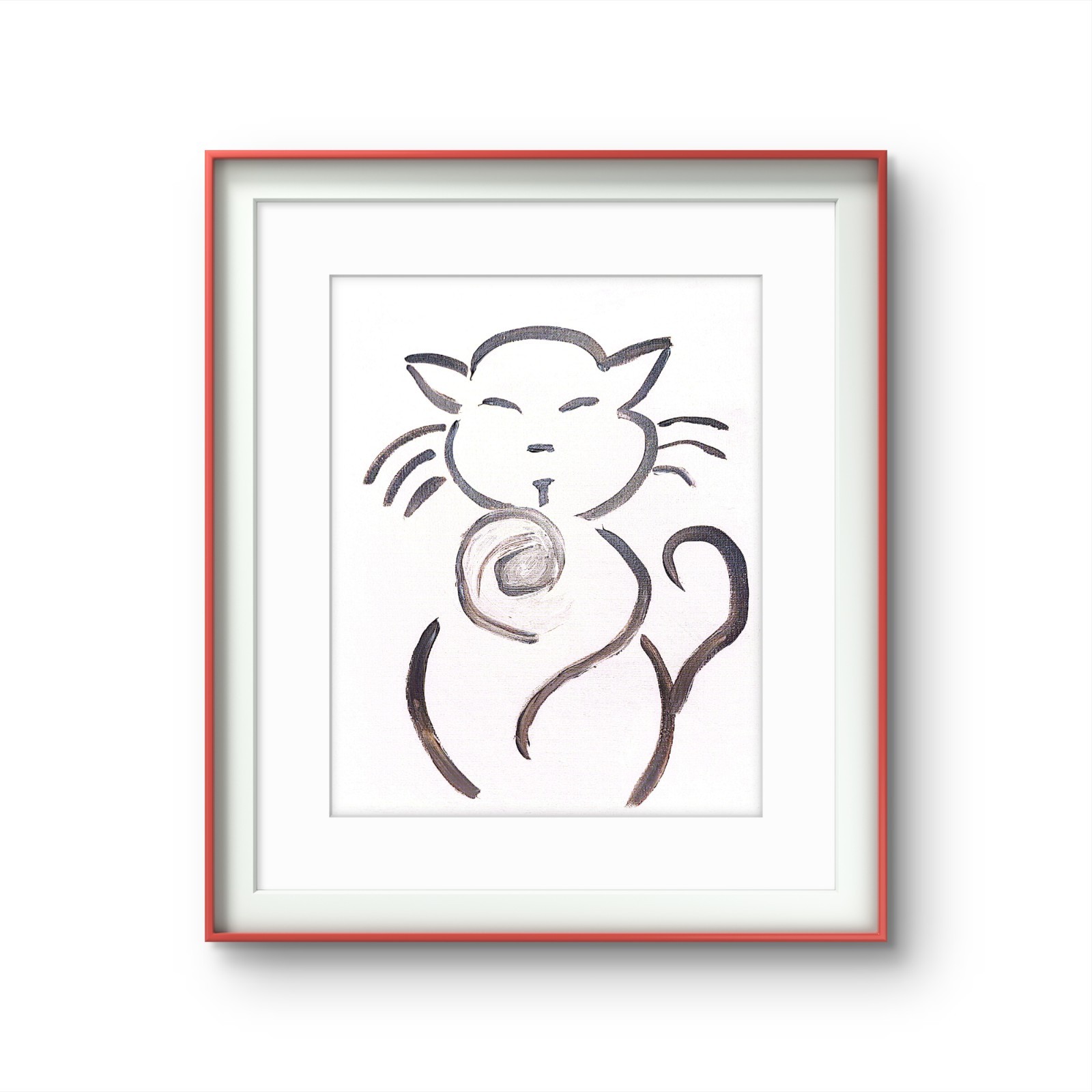 One Sassy Kitten Original Expressionism Acrylic Abstract Canvas 11×14 Canvas