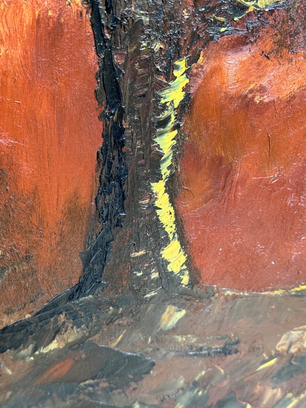 Original Vintage Early 1970s MCM Art Painting | Heavy Pallet Knife & Texture