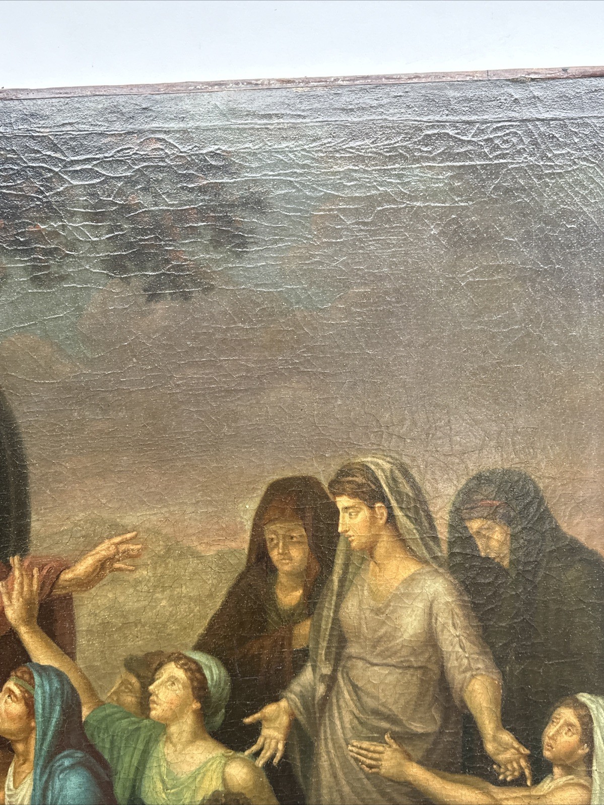 LARGE OLD MASTER PAINTING ANTIQUE ICON RELIGIOUS BIBLICAL RESTORATION PROJECT