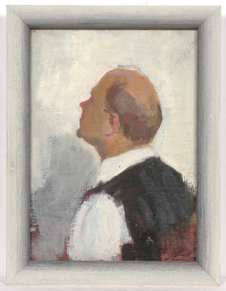 Michail (Mykhailo) Bozhij (1991-1990) «Lenin at GOELRO Map», Oil, 1960 (m)