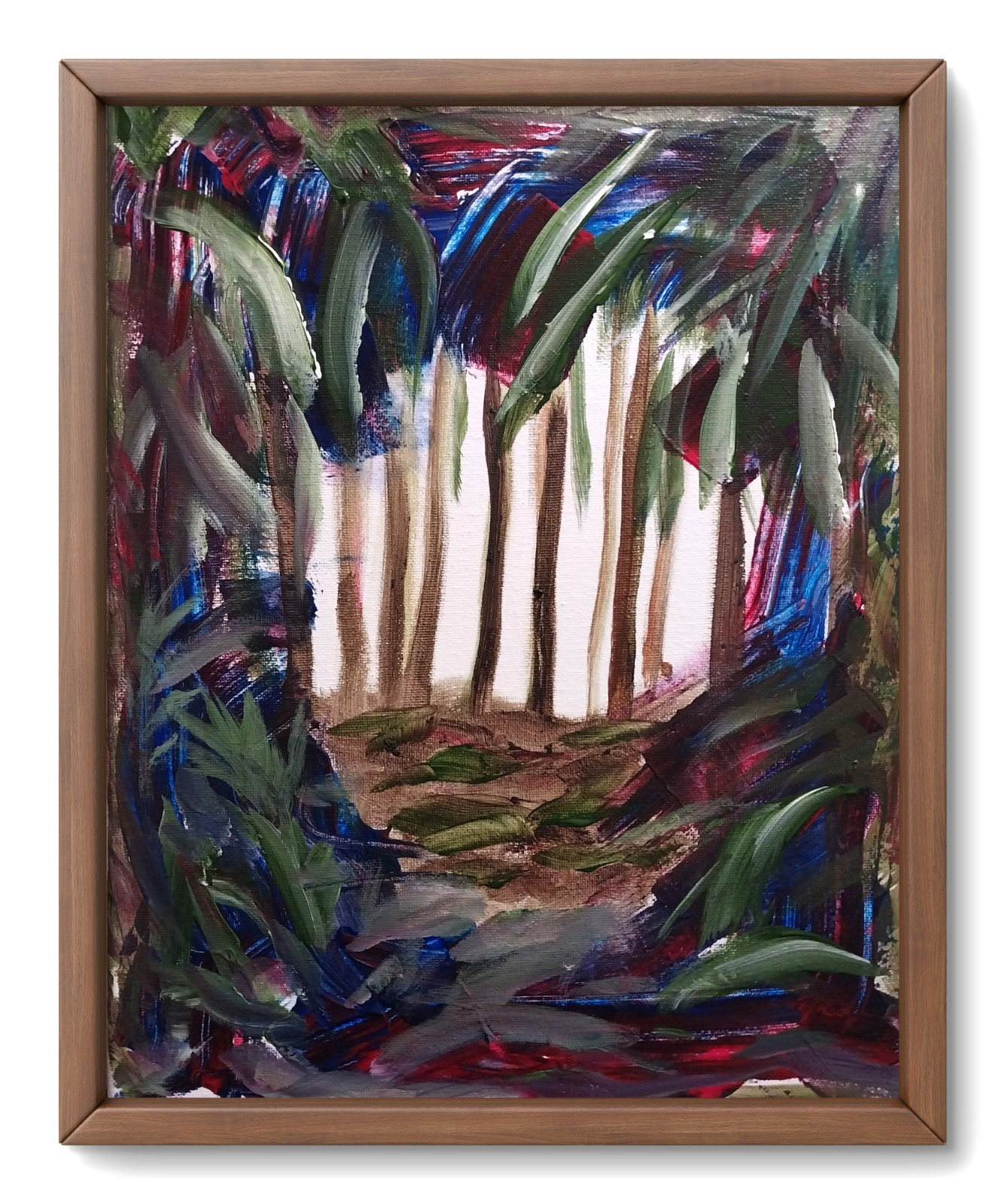 Landscape Forest Bold Modern Expressionistic Original Signed Canvas Art Acrylic