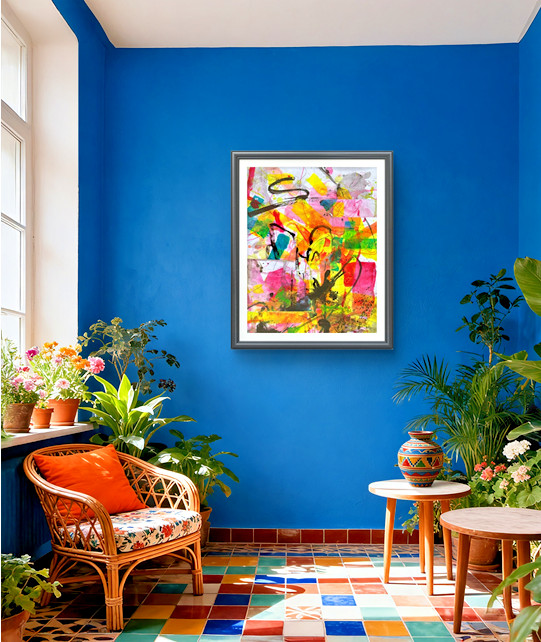 Abstract Art «Brighter Days 2» Original Acrylic 11×14 inch Painting on Paper