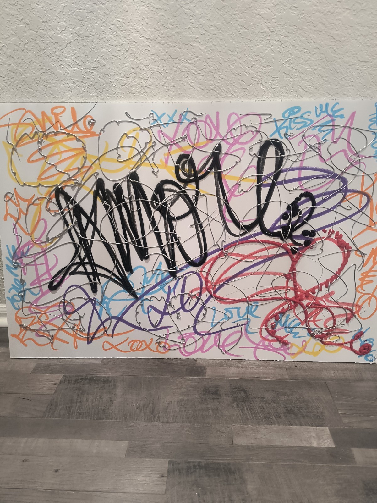 Amore , by Trey Coppland, Graffiti Acrylic Painting, 24+36 in, 2026, Signed