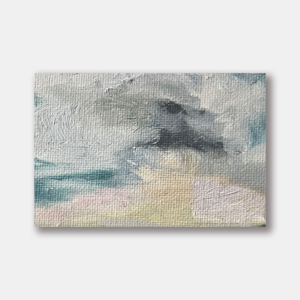 Landscape study small oil painting unframed 5 in x 7 in by artist.