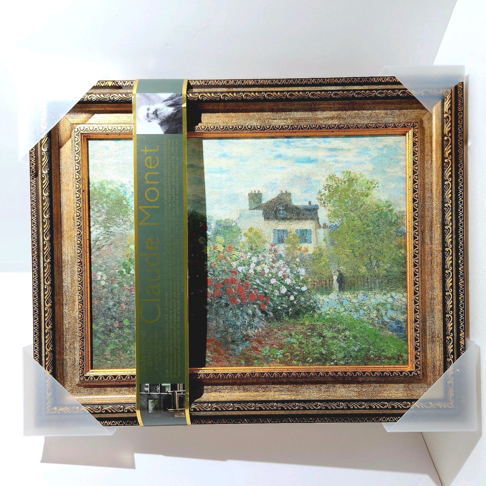 Monet Artist’s Garden at Argenteuil Canvas 20×16 Textured Framed Art Reproduct