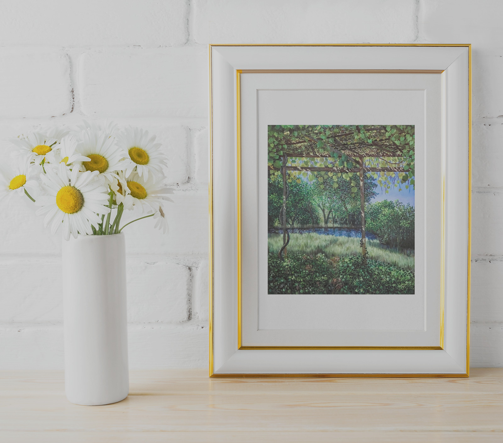 Summer Freshness: Grape Arbor Wall Art–Great Housewarming Gift-Beautify Décor.