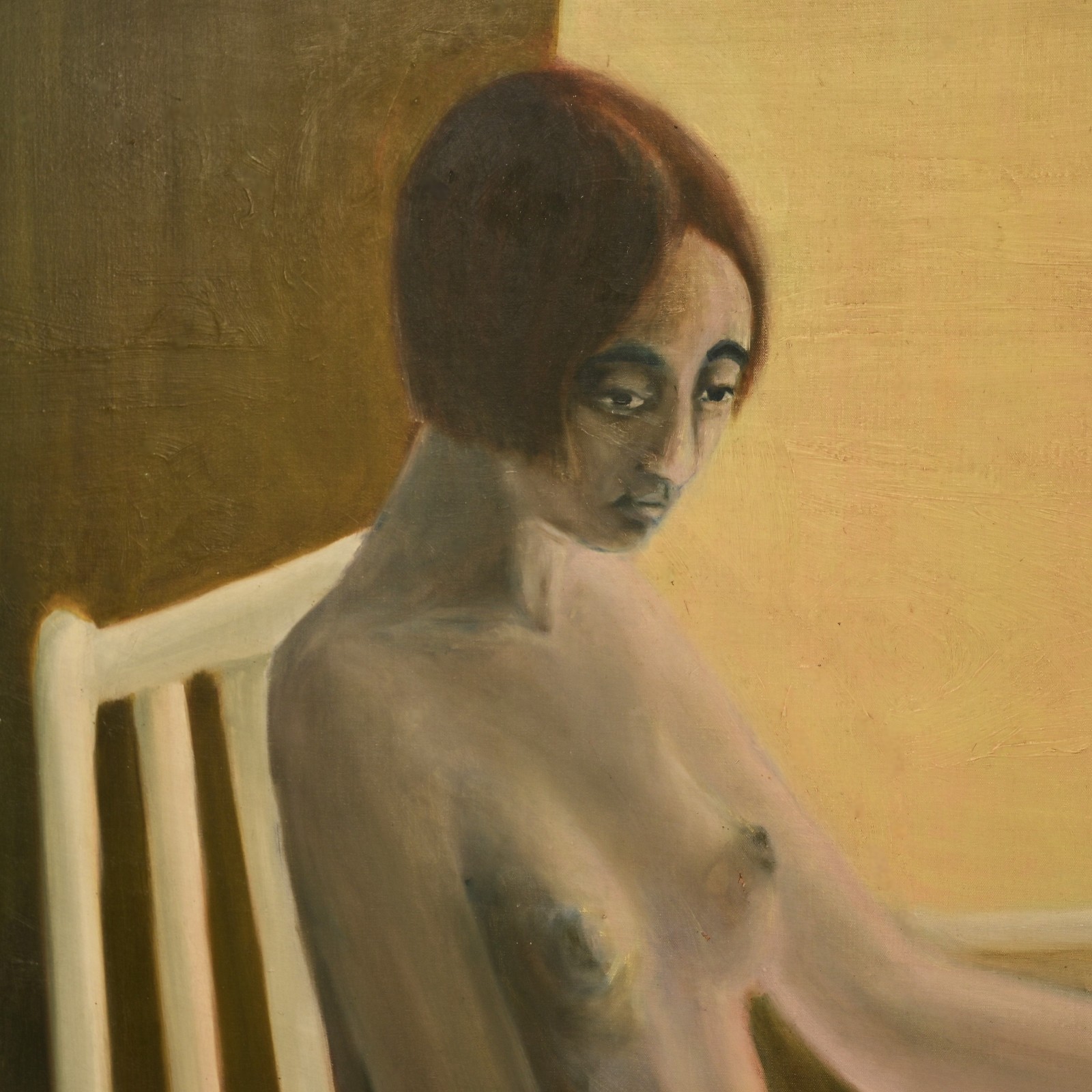 FREDERICK SPRAGUE Original Vintage Signed Female Woman Sitting Portrait Painting