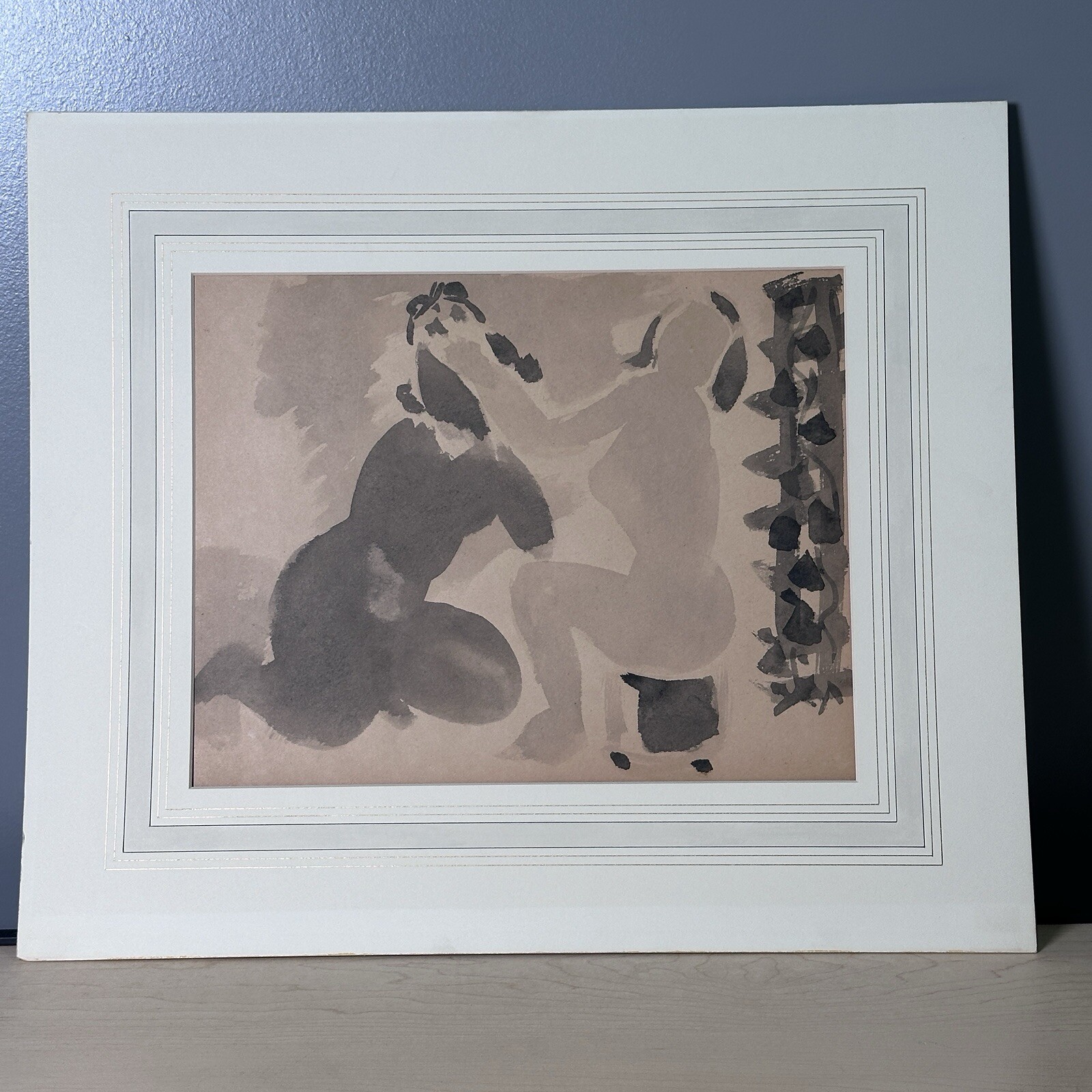 “Beauty Silhouette” 18 in x21 in Unique water hand painted on paper 14 in x11 in