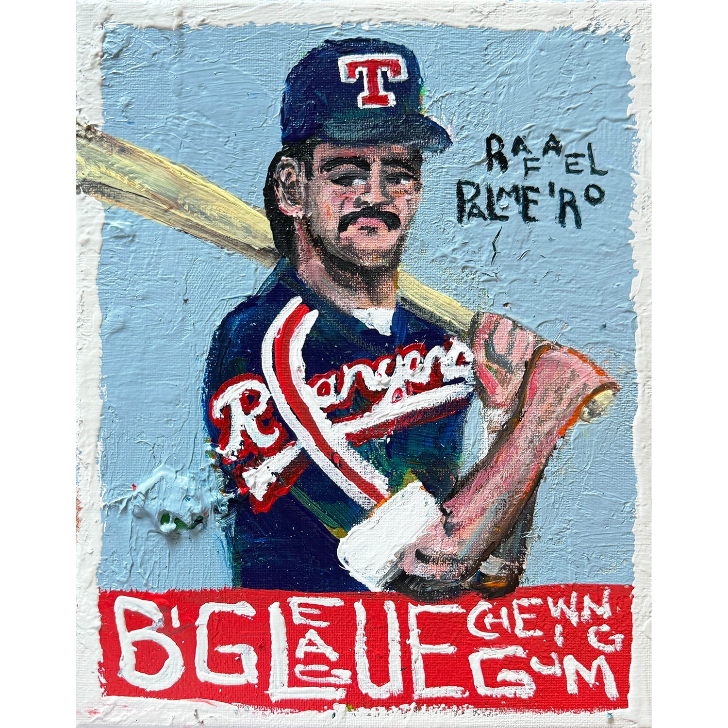 Rafael Palmeiro Texas Rangers Acrylic Painting 8×10 El Santos World Sergio Santo