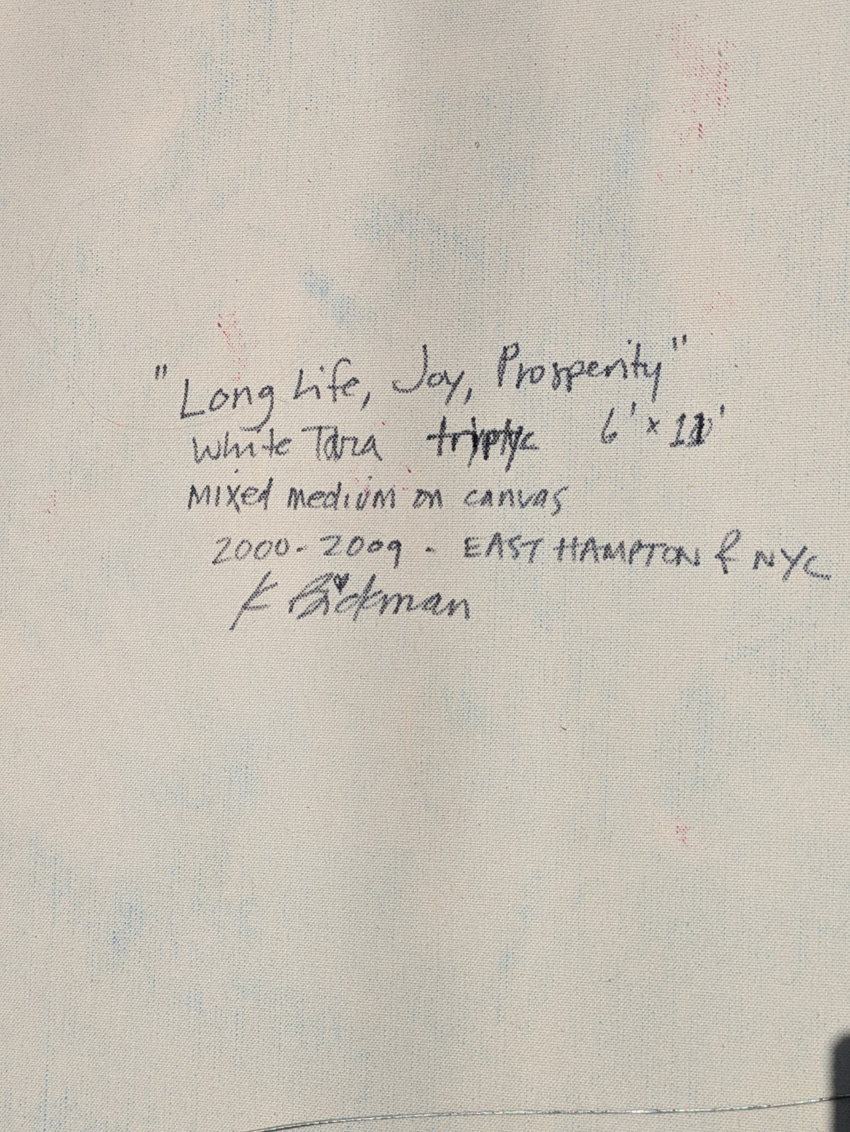LONG LIFE, JOY, PROSPERITY – K. Bickman, White Tara 6′ x 11′ Exclusive Fine Art