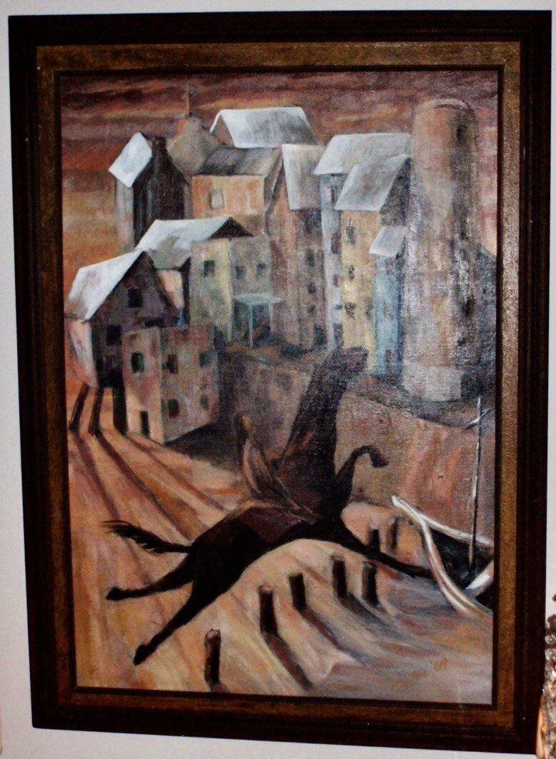 1969 Carter Abstract Oil Painting Mid Century Modern Abstraction Expressionism