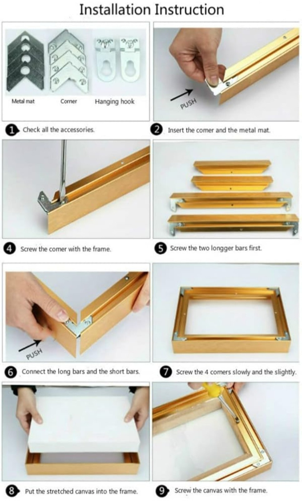 DIY Metal Floating Frame for 18X24“ Canvas Painting Art,1 1/2″(3.8cm) Depth,…